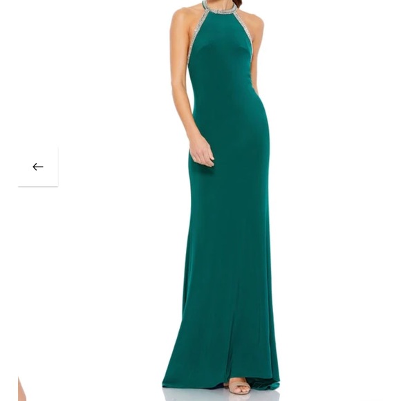 NWT MAC DUGGAL HALTER RHINESTONE ACCENTED EVENING GOWN - Picture 4 of 15